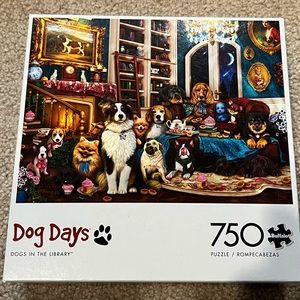 Buffalo Games 750 Piece Jigsaw Puzzle Dog Days: Dogs in the Library